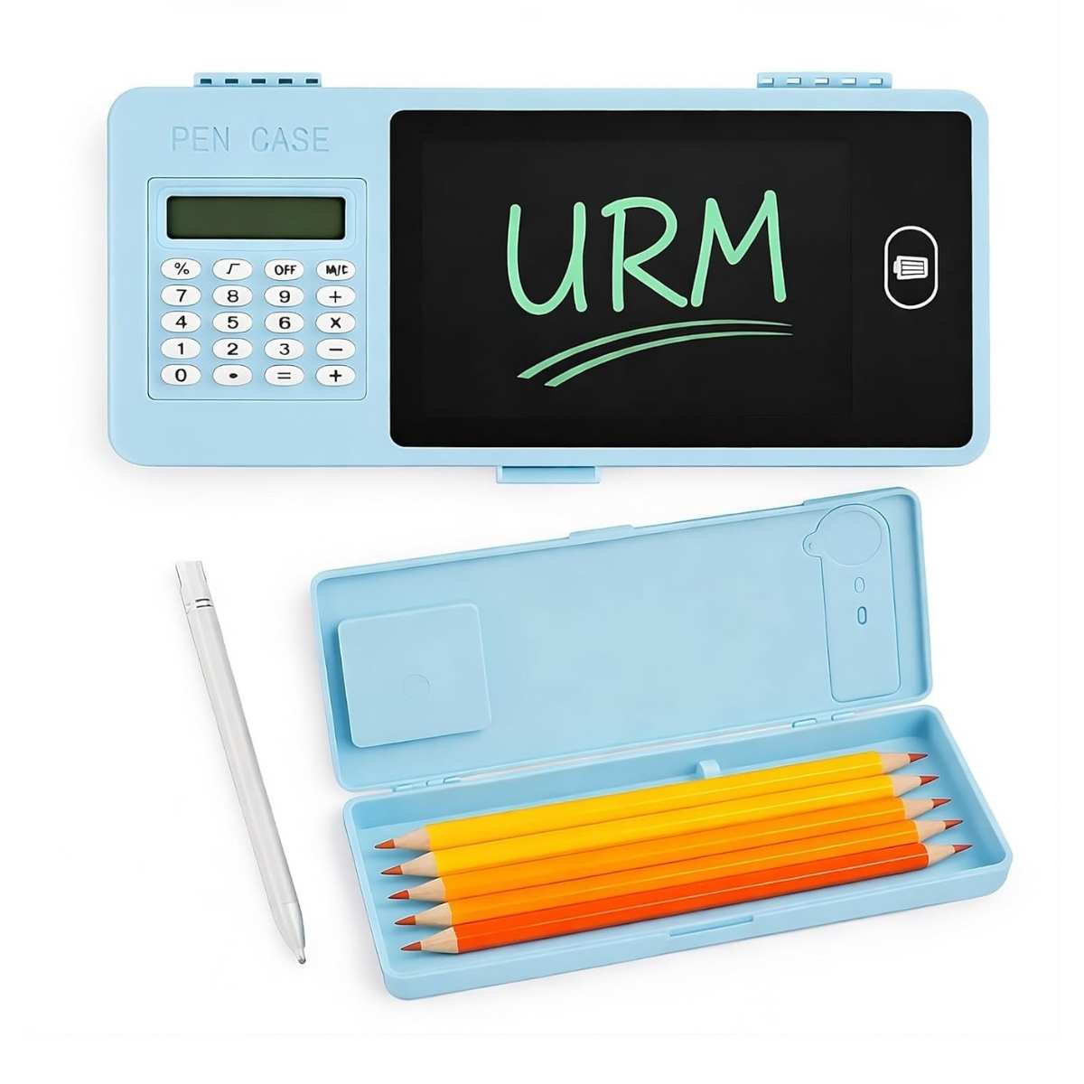 Pen Box With Writting Pad and Calculator